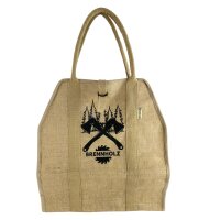 XL Brennholzkorb Jute Korb, Faltbarer Holzkorb Jutetasche als Aufbewahrungskorb für Einkauf, Holz, Zeitung oder Brennholz