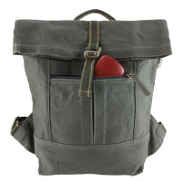 Domelo gewachste Canvas Rucksack. Dunkelblaue wasserabweisende Unisex Backpack