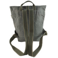 Domelo gewachste Canvas Rucksack. Dunkelblaue wasserabweisende Unisex Backpack