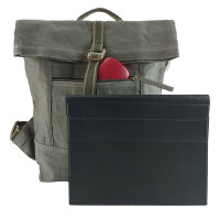 Domelo gewachste Canvas Rucksack. Dunkelblaue wasserabweisende Unisex Backpack